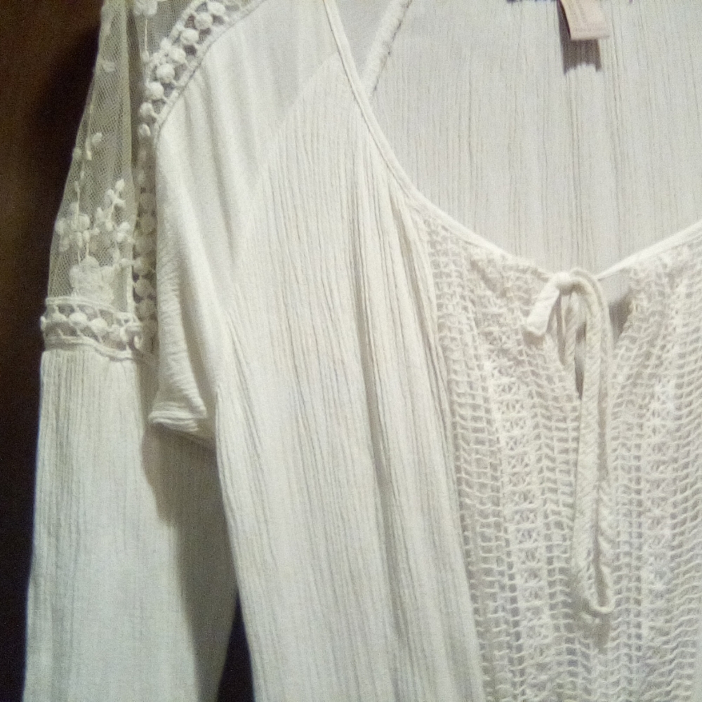 Forever 21 Lightweight White Sheer Mini Dress